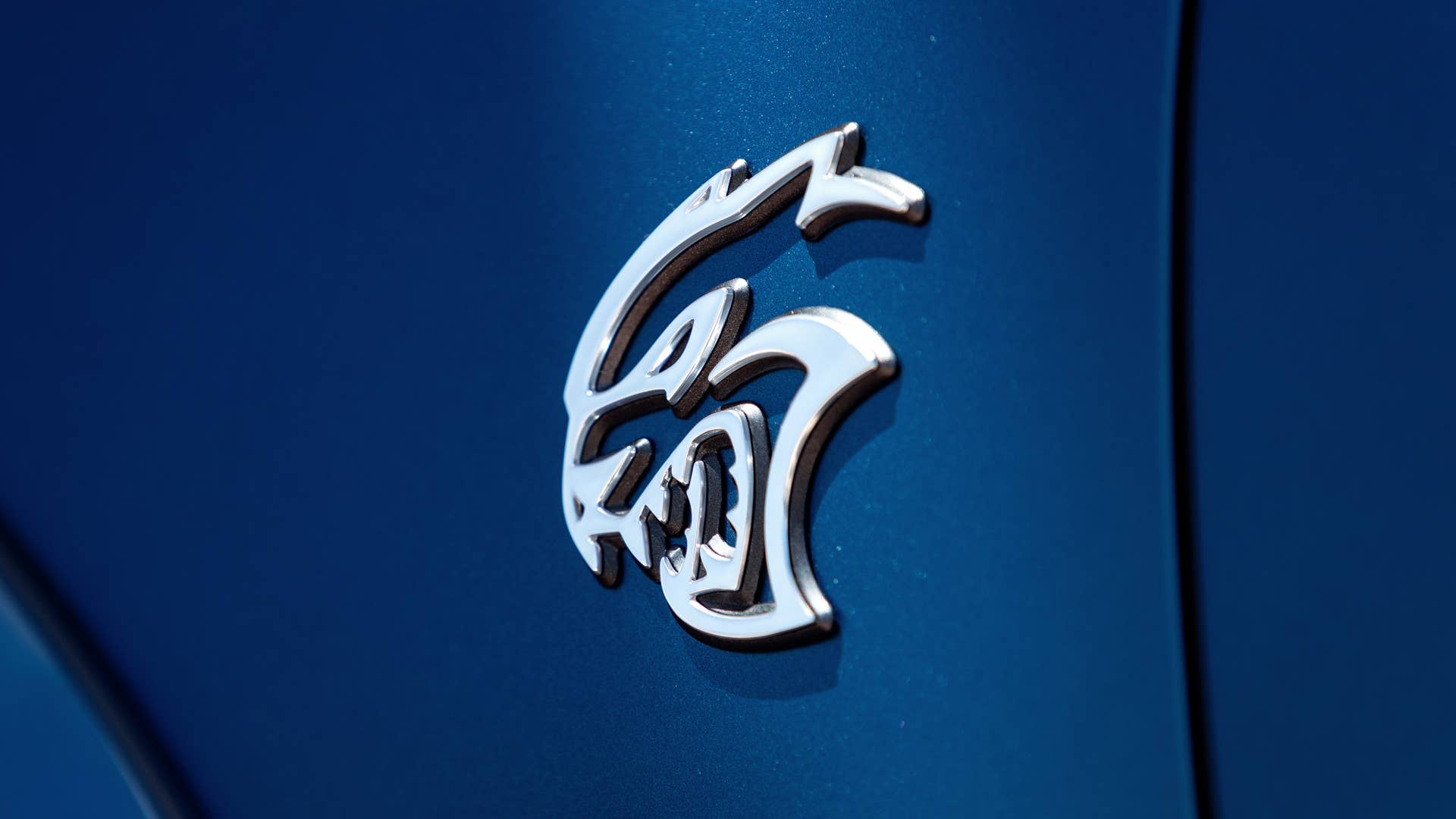 New Satin Chrome SRT Hellcat fender badge on the 2020 Dodge Charger SRT Hellcat Widebody