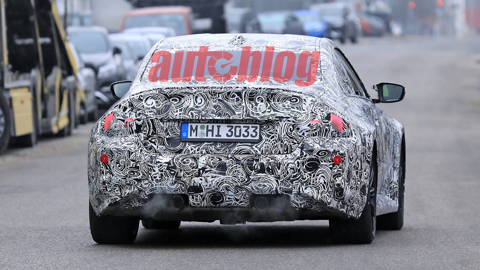 Spy shot of secretly tested future car