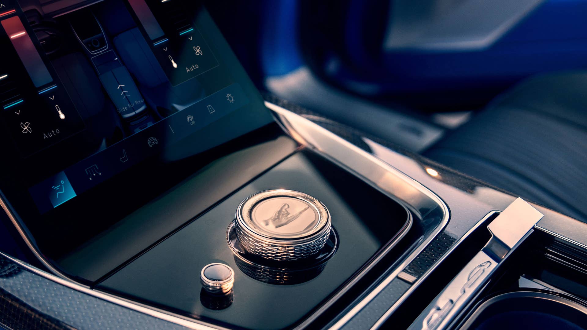 Cadillac CELESTIQ multi-function controller and screen.