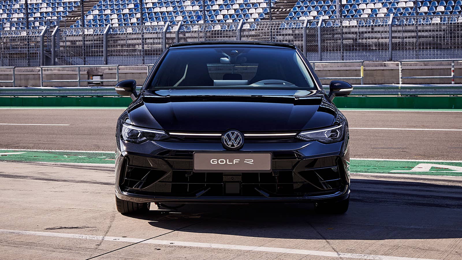 2025 VW Golf R Black Edition in black front view