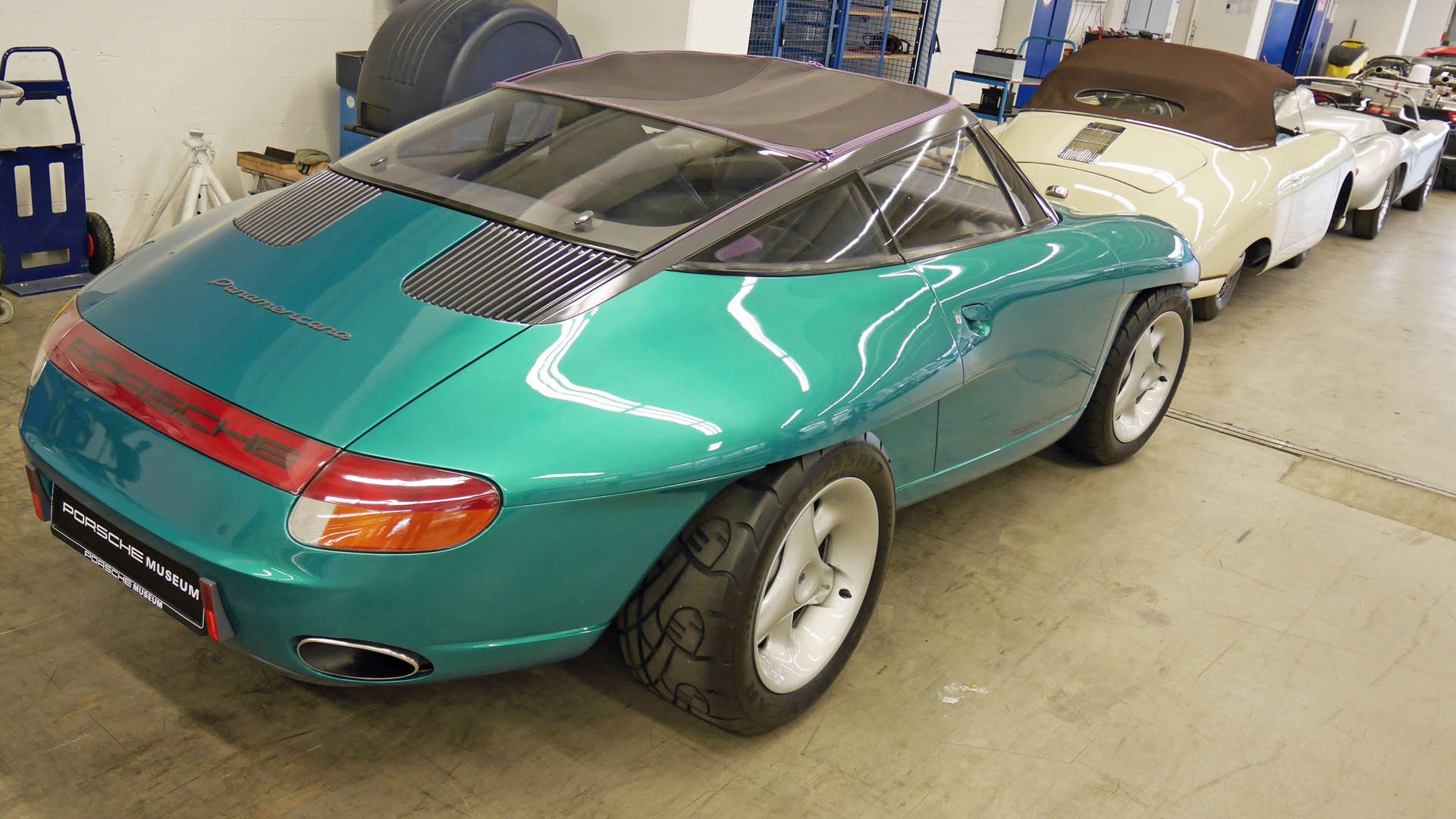 The totally bonkers and super '90s Porsche Panamericana. Yes, it's teal with purple trim.