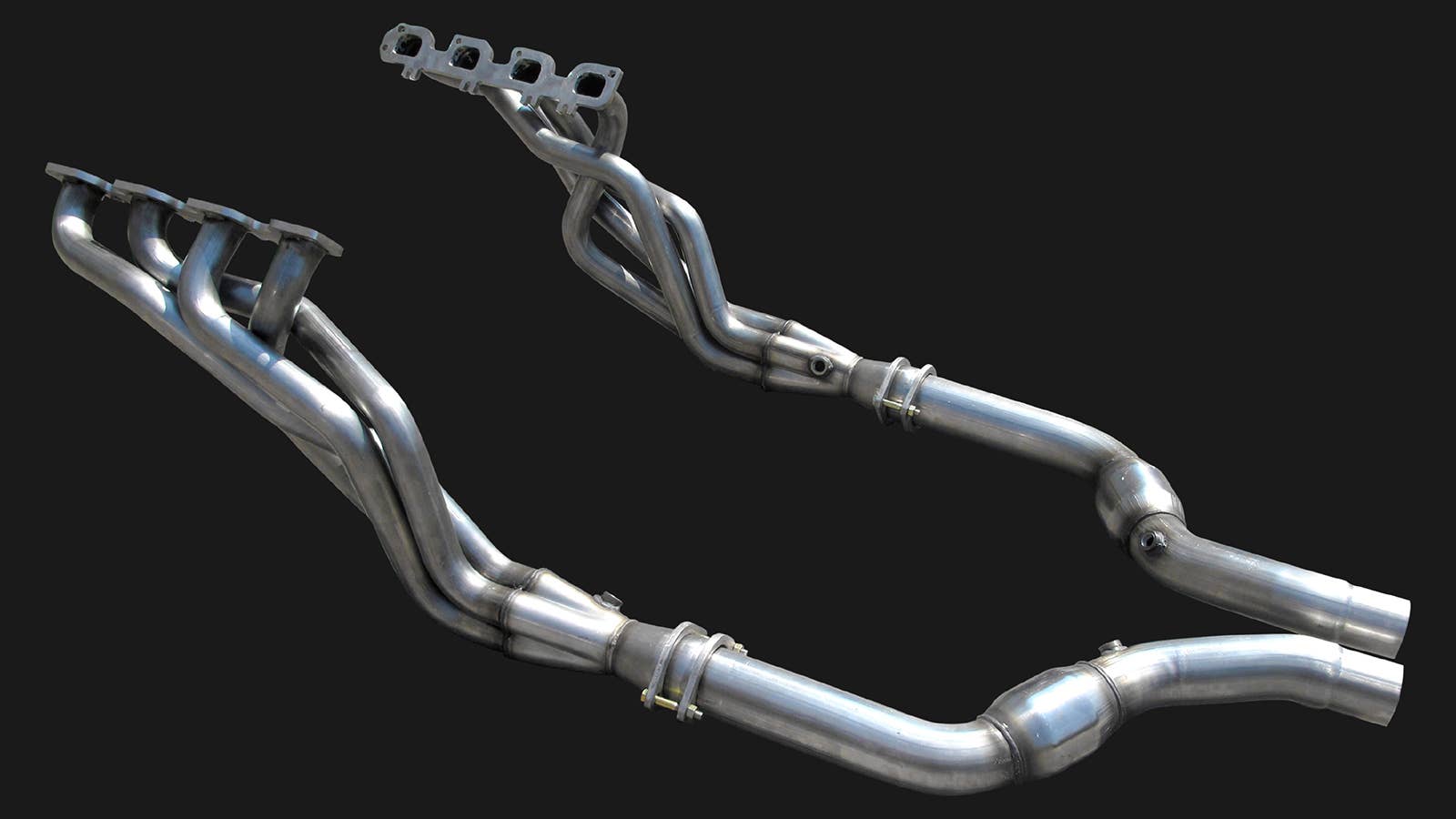 Direct Connection-licensed American Racing Headers for the Dodge Charger, Dodge Challenger and Dodge Durango, made from 304 stainless steel, work with an X-pipe exhaust crossover system to handle huge HEMI® engine power, including supercharged applications.