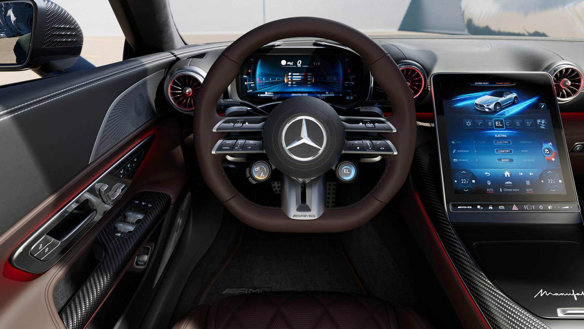 Mercedes-AMG SL 63 S E PERFORMANCE (Kraftstoffverbrauch gewichtet, kombiniert 7,7 l/100 km; Stromverbrauch gewichtet, kombiniert 11,5 kWh/100 km, CO2-Emissionen gewichtet, kombiniert 175 g/km)// Mercedes-AMG SL 63 S E PERFORMANCE (combined fuel consumption, weighted: 7.7 l/100 km, combined electrical power consumption, weighted: 11.5 kWh/100 km, combined CO₂ emissions, weighted: 175 g/km)