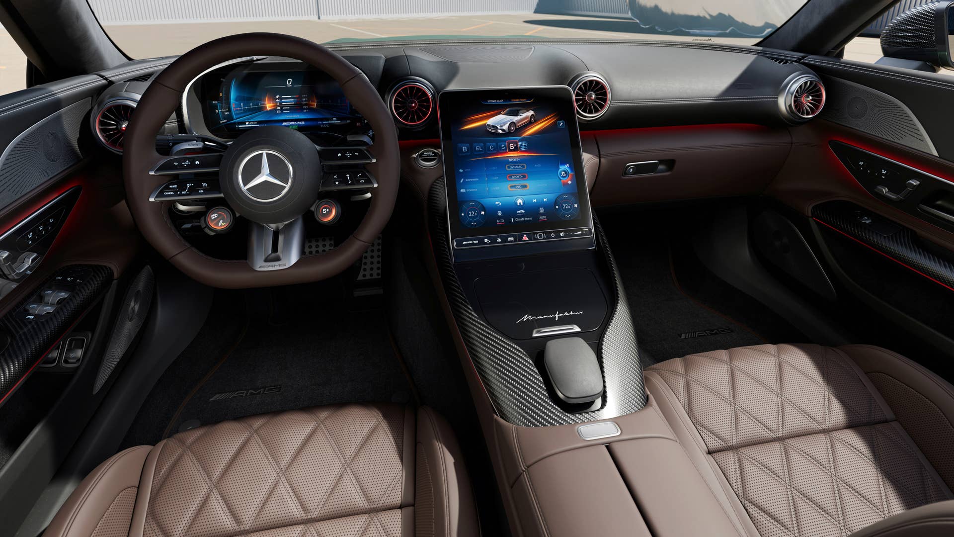 Mercedes-AMG SL 63 S E PERFORMANCE (Kraftstoffverbrauch gewichtet, kombiniert 7,7 l/100 km; Stromverbrauch gewichtet, kombiniert 11,5 kWh/100 km, CO2-Emissionen gewichtet, kombiniert 175 g/km)// Mercedes-AMG SL 63 S E PERFORMANCE (combined fuel consumption, weighted: 7.7 l/100 km, combined electrical power consumption, weighted: 11.5 kWh/100 km, combined CO₂ emissions, weighted: 175 g/km)
