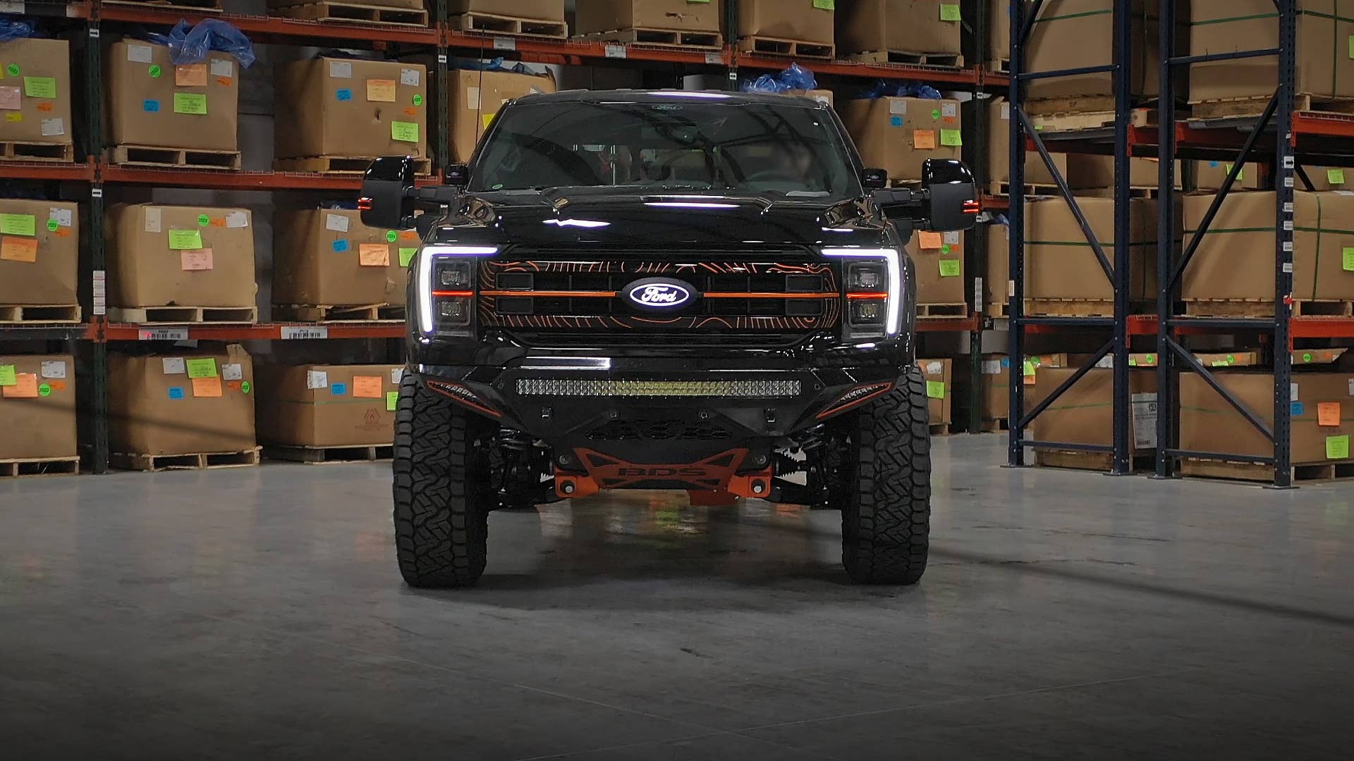 The BDS Suspension F-150 PowerBoost Hybrid pickup represents the perfect intersection of technology and off-road performance. An air compressor, WARN recovery kit, first aid kit, and console vault ensure that drivers are ready for anything the trail might have to offer. Equipped with 7.2kW Pro Power Onboard, this F-150 truck is a one-stop shop for remote off-roading. Image via BDS Suspension.