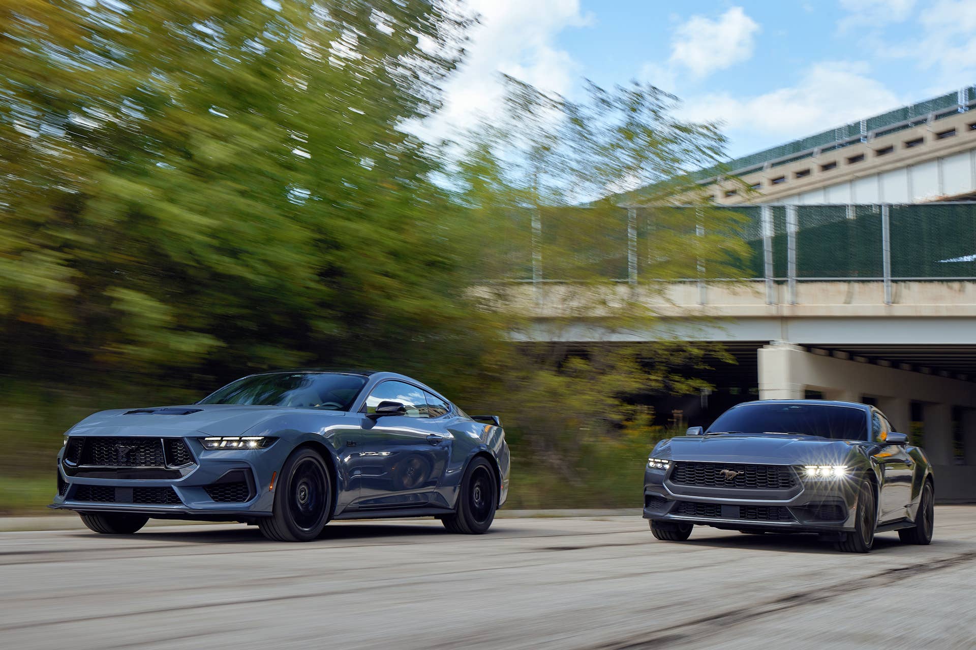 The seventh generation Mustang is the most exhilarating and visceral yet, from its fighter jet-inspired digital cockpit to new advanced turbocharged and naturally aspirated engines to its edgier yet timeless exterior design. Pre-production vehicles shown. Closed course. Professional driver.