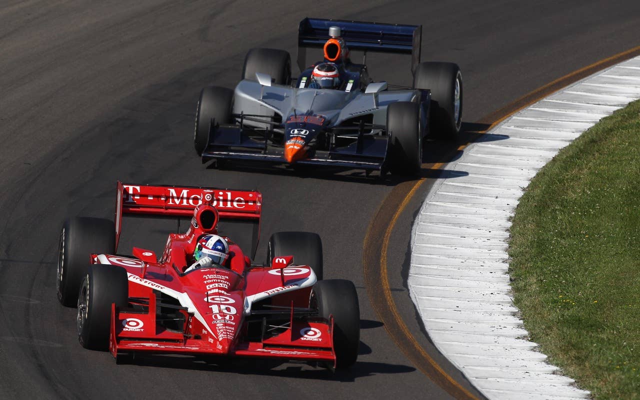 during the IZOD IndyCar Series Camping World Grand Prix at the Glen at Watkins Glen International on July 4, 2010 in Watkins Glen, New York.