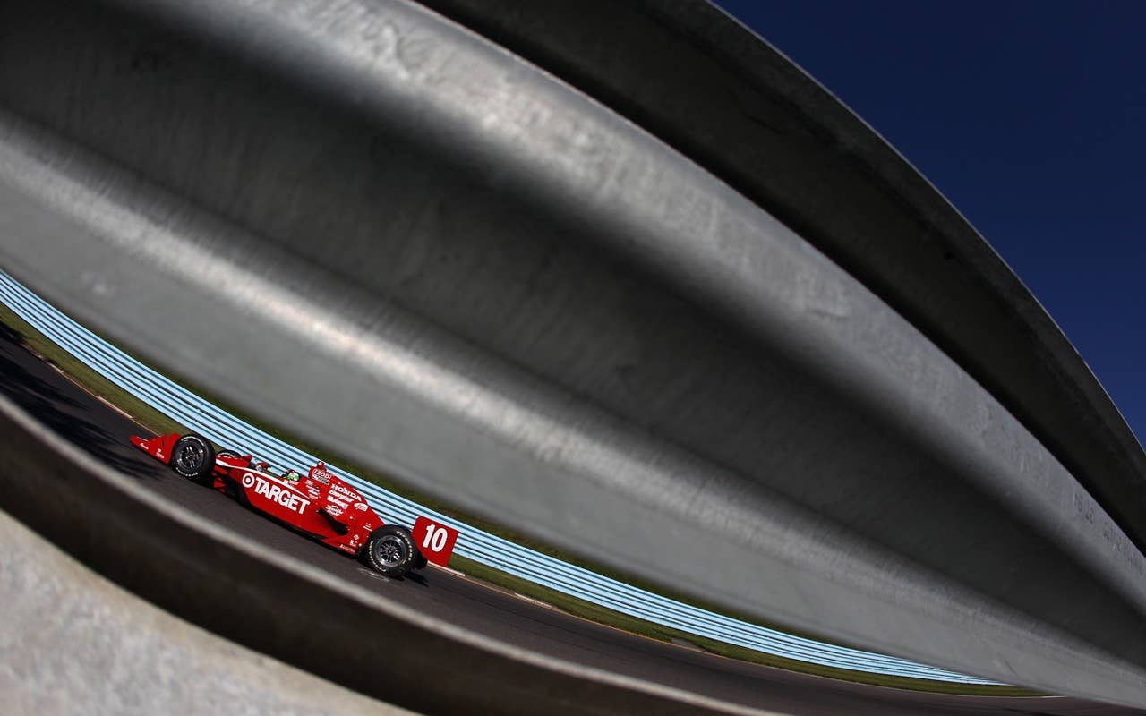 during practice and qualifying for the IZOD IndyCar Series Camping World Grand Prix at the Glen at Watkins Glen International on July 3, 2010 in Watkins Glen, New York.
