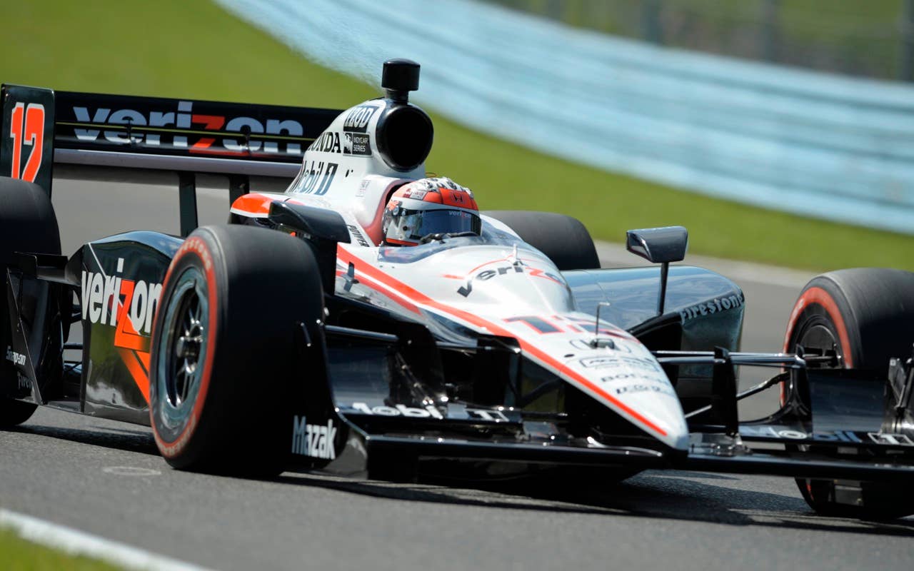 during the IndyCar Series' auto race Sunday, July 4, 2010, at Watkins Glen International in Watkins Glen, N.Y. (AP Photo/Douglas Ford Rea)
