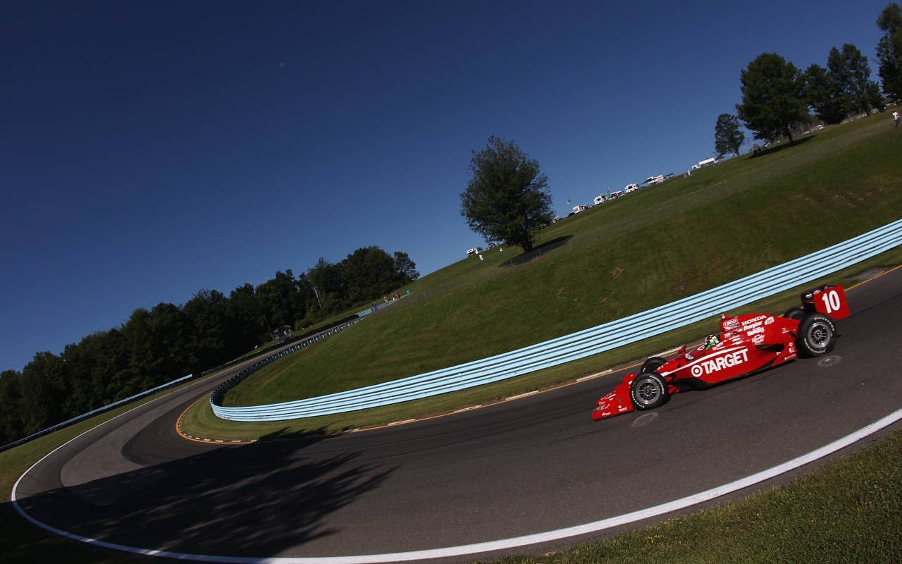 during practice and qualifying for the IZOD IndyCar Series Camping World Grand Prix at the Glen at Watkins Glen International on July 3, 2010 in Watkins Glen, New York.