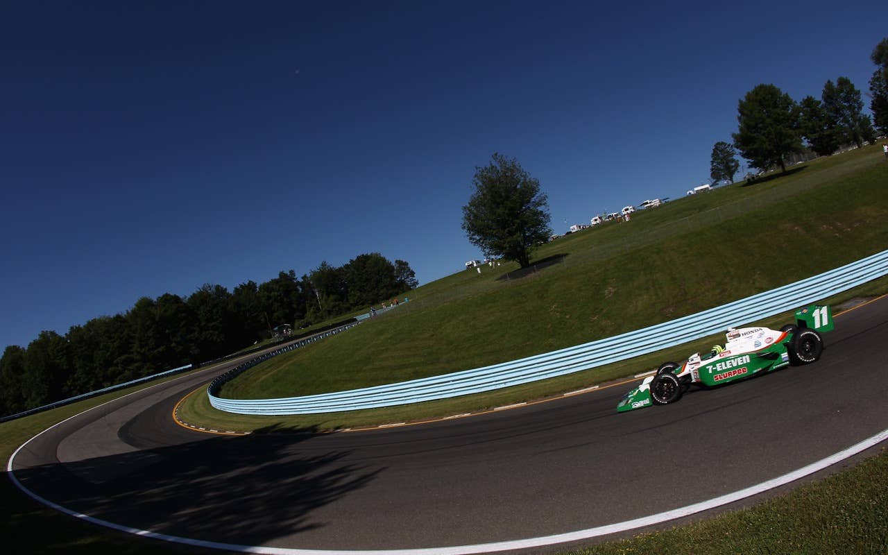 during practice and qualifying for the IZOD IndyCar Series Camping World Grand Prix at the Glen at Watkins Glen International on July 3, 2010 in Watkins Glen, New York.