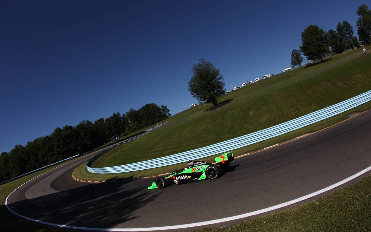 during practice and qualifying for the IZOD IndyCar Series Camping World Grand Prix at the Glen at Watkins Glen International on July 3, 2010 in Watkins Glen, New York.
