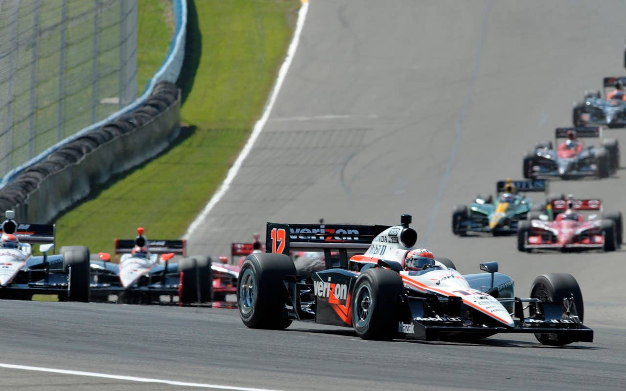 during the IndyCar Series' auto race Sunday, July 4, 2010, at Watkins Glen International in Watkins Glen, N.Y. (AP Photo/Douglas Ford Rea)