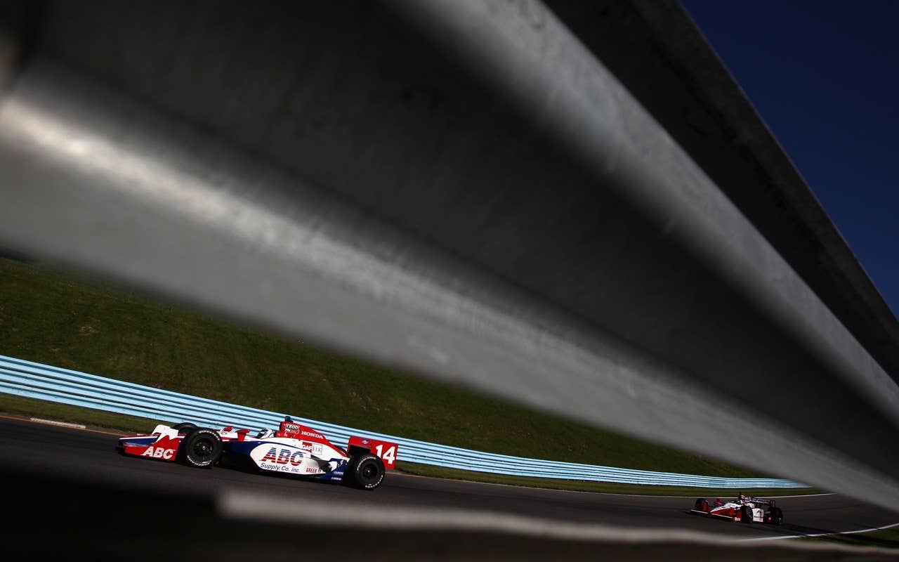 during practice and qualifying for the IZOD IndyCar Series Camping World Grand Prix at the Glen at Watkins Glen International on July 3, 2010 in Watkins Glen, New York.