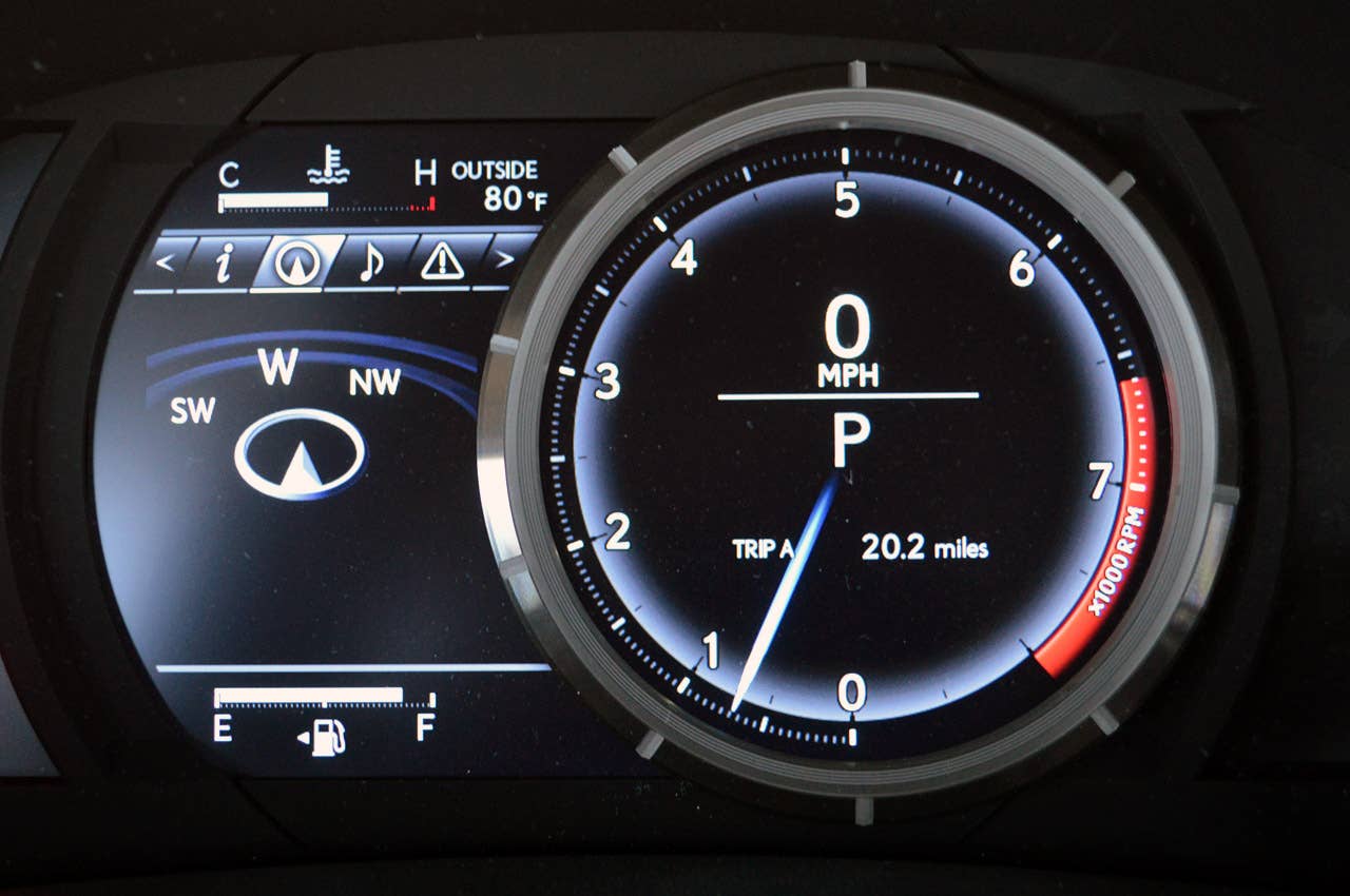 2014 Lexus IS350 F-Sport gauges