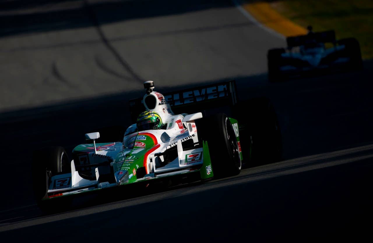 LEXINGTON, OH - AUGUST 07:  Tony Kanaan of Brazil driver of the #11 Andretti Autosport Dallara Honda during practice for the IZOD IndyCar Series Honda Indy 200 on August 7, 2010 in Lexington, Ohio.  (Photo by Robert Laberge/Getty Images)