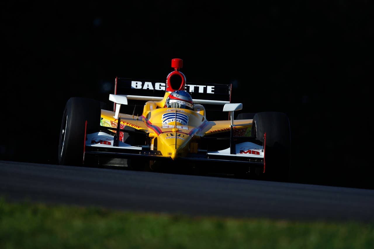 LEXINGTON, OH - AUGUST 07:  Bertrand Baguette of Belgium drives the #36 Conquest Racing RACB Dallara Honda during practice for the IZOD IndyCar Series Honda Indy 200 on August 7, 2010 in Lexington, Ohio.  (Photo by Chris Graythen/Getty Images)