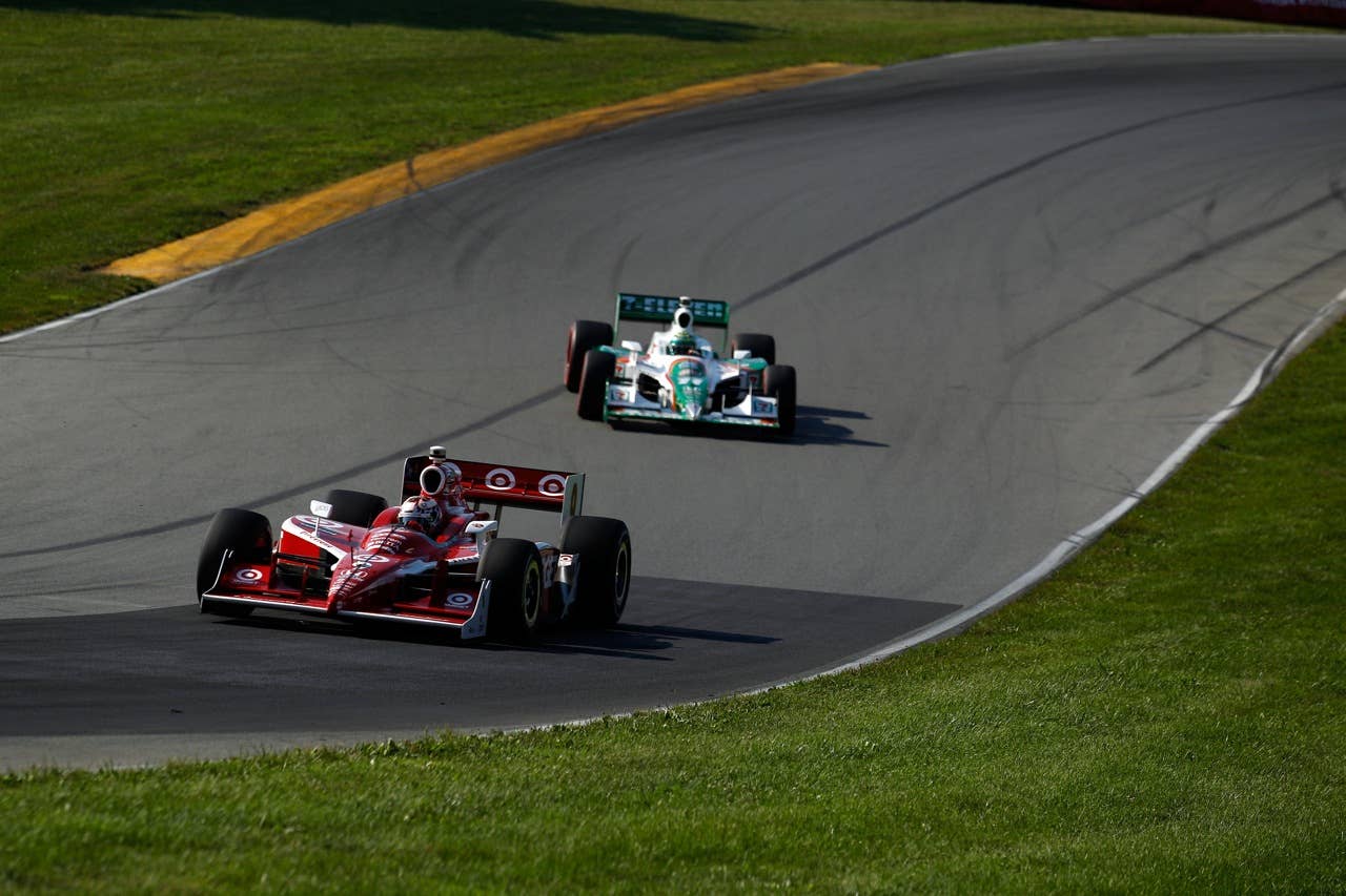 LEXINGTON, OH - AUGUST 08:  Scott Dixon of New Zealand, driver of the #9 Target Chip Ganassi Racing Dallara Honda drives during the warm up session prior to the IZOD IndyCar Series Honda Indy 200 on August 8, 2010 in Lexington, Ohio.  (Photo by Chris Graythen/Getty Images) *** Local Caption *** Scott Dixon
