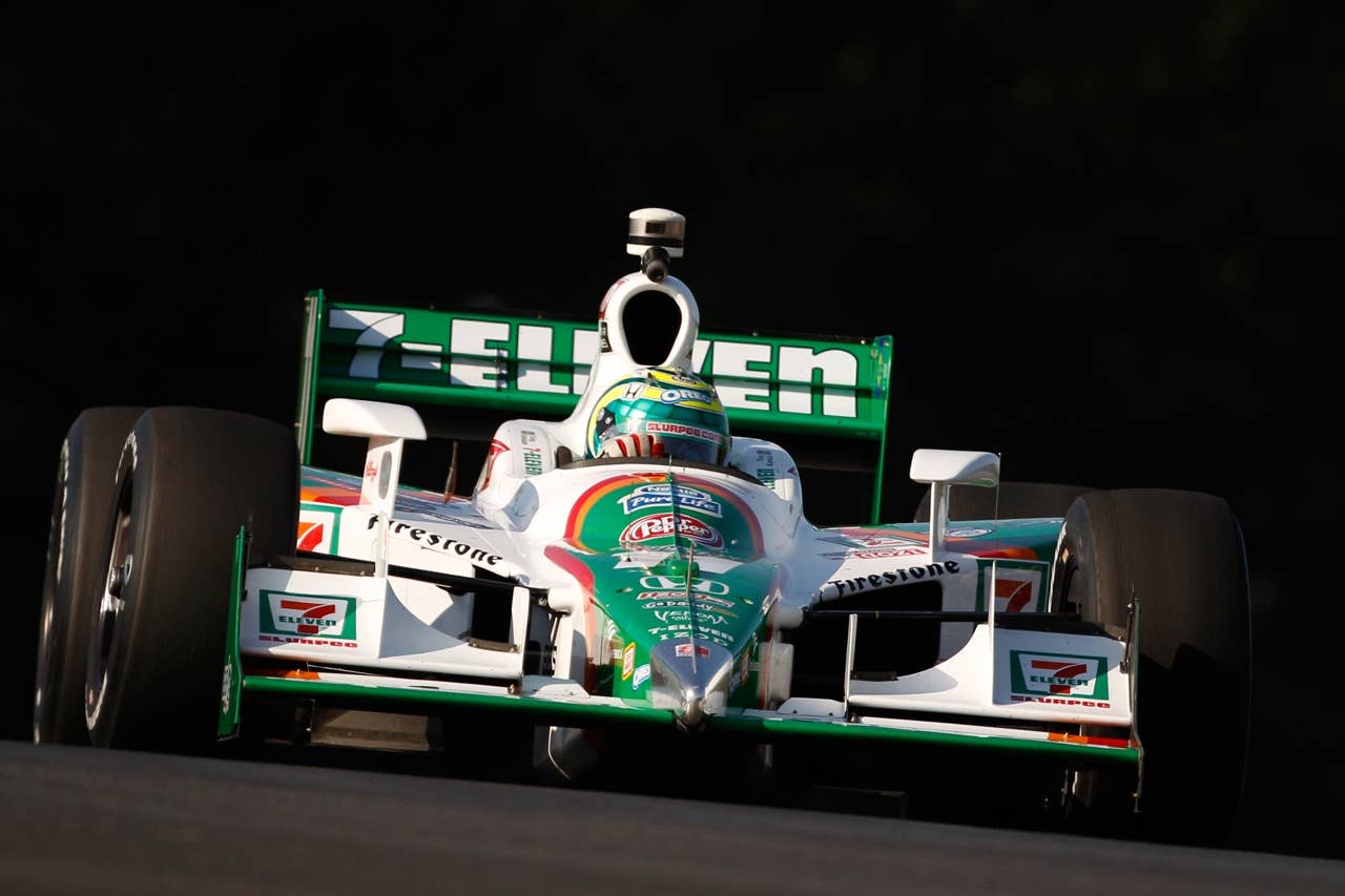 LEXINGTON, OH - AUGUST 07:  Tony Kanaan of Brazil, driver of the #11 Team 7-Eleven Dallara Honda during practice for the IZOD IndyCar Series Honda Indy 200 on August 7, 2010 in Lexington, Ohio.  (Photo by Chris Graythen/Getty Images)