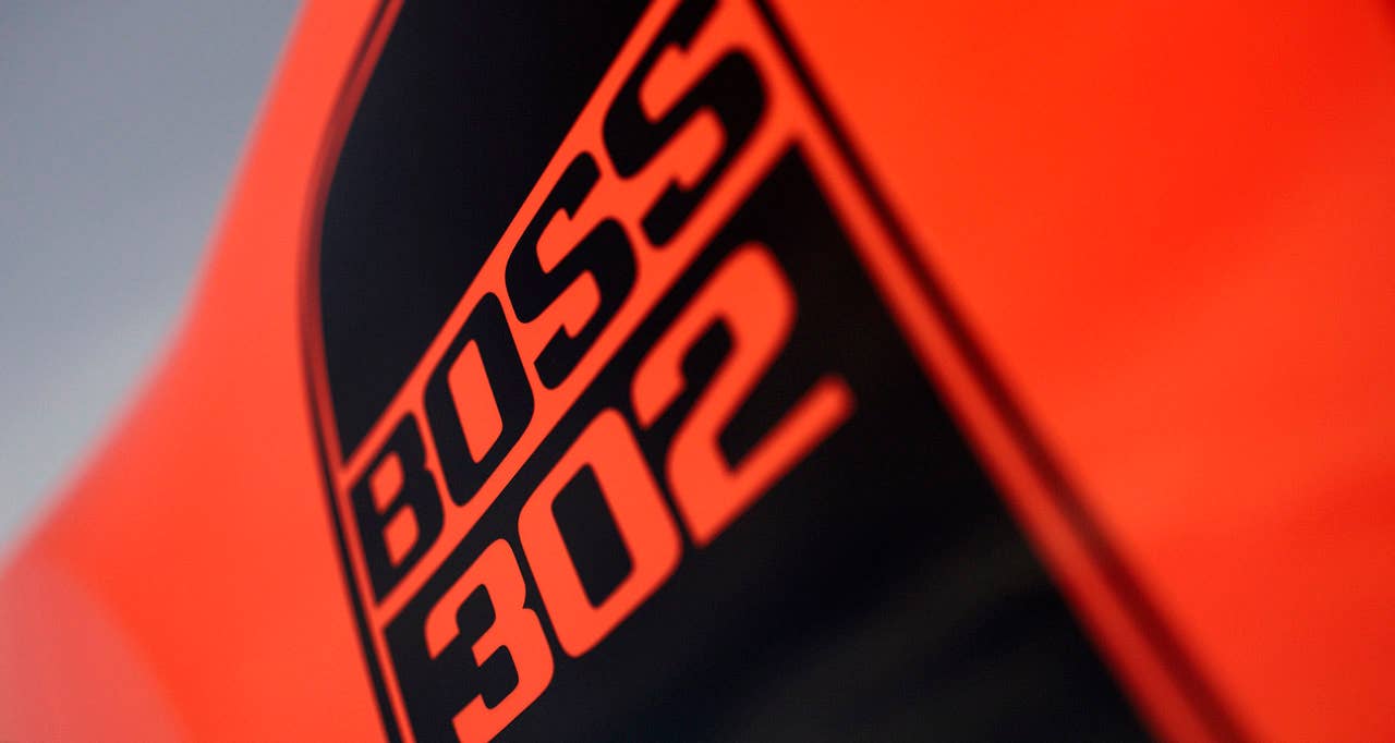 2012 Ford Mustang Boss 302: The high-performance 2012 Mustang Boss 302 features a unique exterior treatment, race-inspired wheels and aerodynamics and a high-revving 440-hp version of the company's all-new 5.0-liter V8. (08/13/2010)