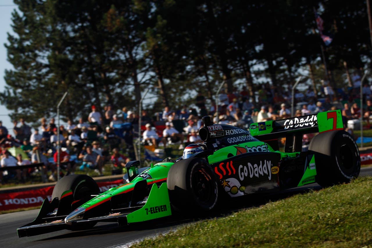 LEXINGTON, OH - AUGUST 08:  Danica Patrick, driver of the #7 Team GoDaddy.com Dallara Honda drives during the IZOD IndyCar Series Honda Indy 200 on August 8, 2010 in Lexington, Ohio.  (Photo by Chris Graythen/Getty Images)