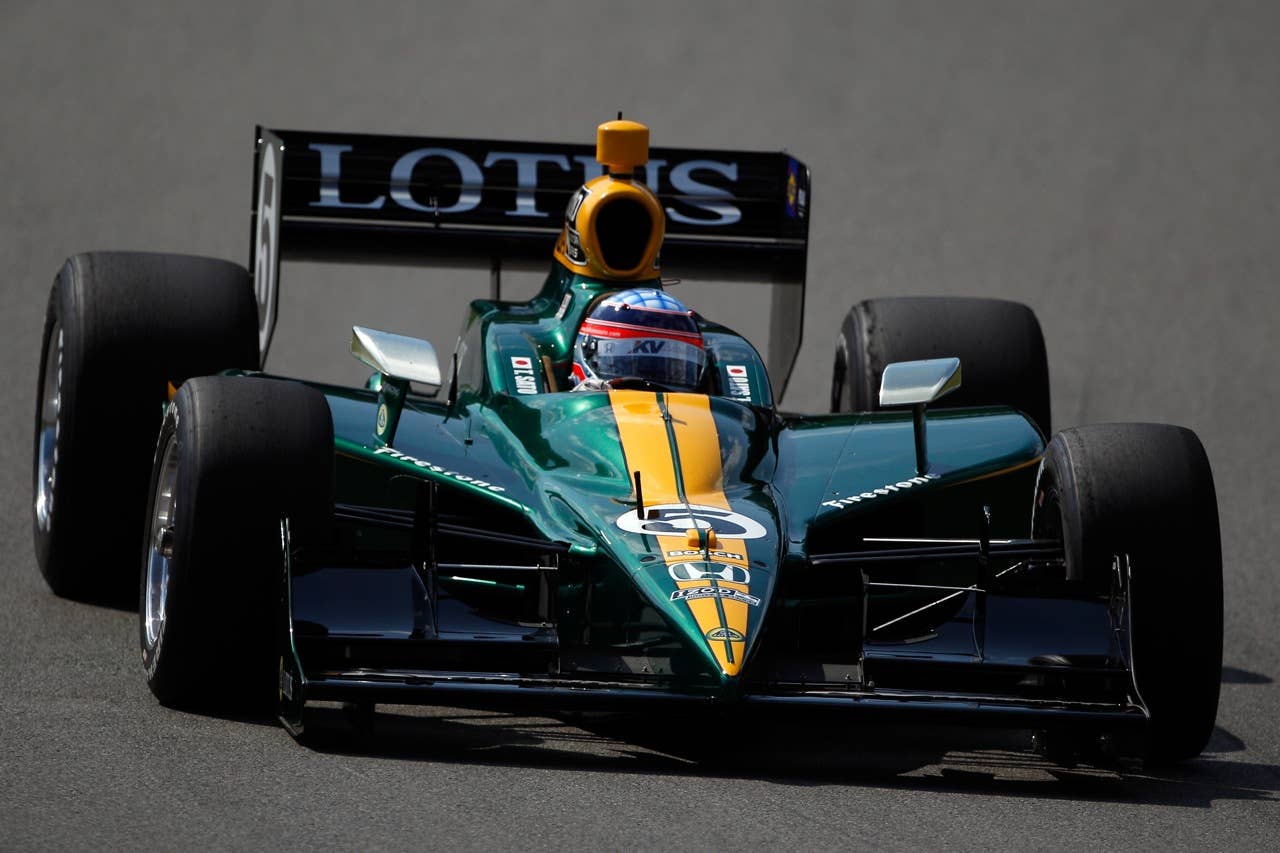 LEXINGTON, KY - AUGUST 06:  Takuma Sato of Japan, driver of the #5 Lotus-KV Racing Technology Dallara Honda drives during practice on August 6, 2010 in Lexington, Kentucky.  (Photo by Chris Graythen/Getty Images)