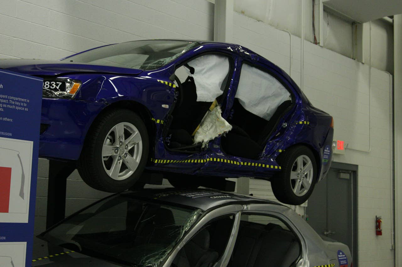 2008 Mitsubishi Lancer after 31 mph side-impact test