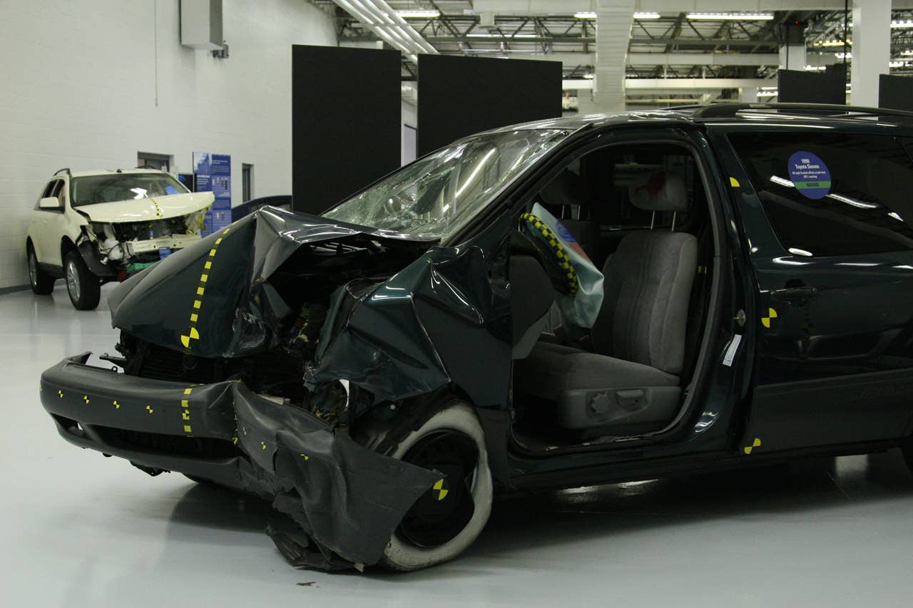 Toyota Sienna after 40 mph frontal offset test