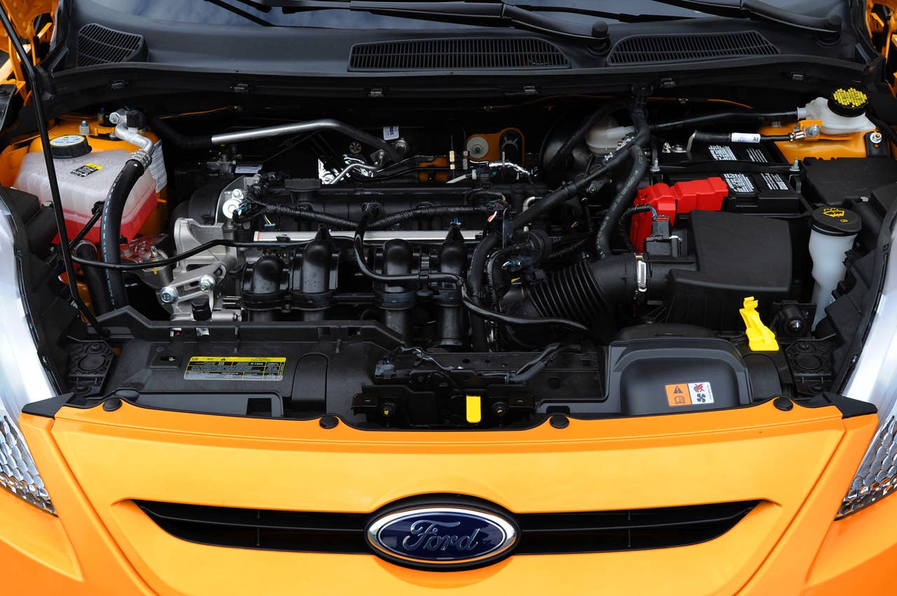 SAN FRANCISCO, CA. April 20, 2010 - 2011 Ford Fiesta - The 2011 Ford Fiesta offers 15 class-exclusive technologies, including a 4-inch multifunctional display, SYNC with Traffic, Directions, and Information services, 7-standard airbags and projected 40 miles per gallon. It will be available this summer as a 4-door sedan and 5-door hatchback. Photo by: Sam VarnHagen/Ford Motor Co. (04/22/2010)