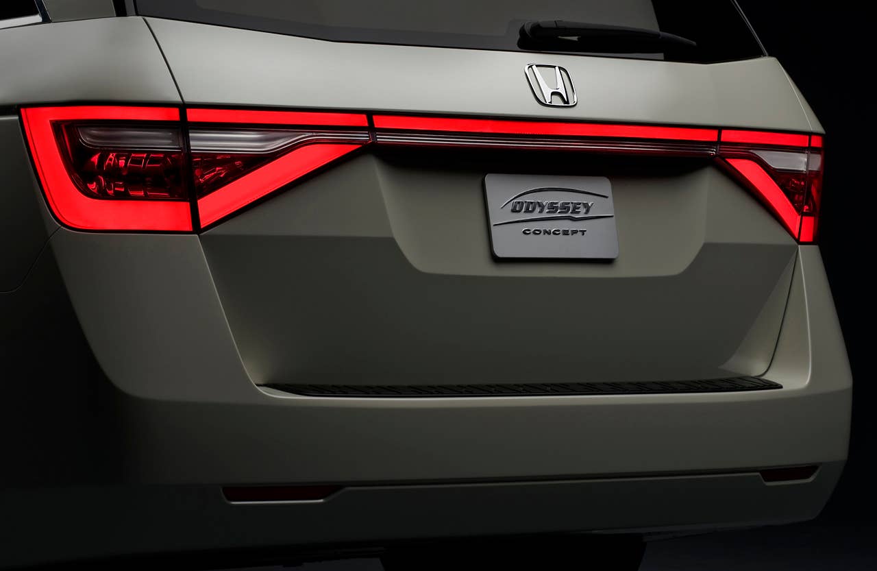 The Honda Odyssey Concept suggests the future styling direction for the upcoming, completely redesigned 2011 Honda Odyssey. The concept vehicle made its debut at the 2010 Chicago Auto Show on February 10, 2010.