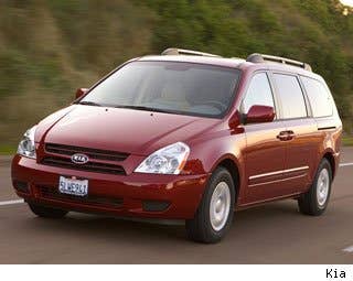 MSRP: $24,900 - $29,190 Invoice: $24,165 - $27,275 Fuel Economy: 18 mpg City, 25 mpg Highway  Well, the least popular minivan on our list is going away for 2013. Kia is retiring the Sedona, not even bothering to give it a mild refresh. A new Kia minivan will be on sale for the 2014 model year.  If you like theKia Sedona, you'll have to buy one used or one that's hanging around on a dealer lot. Might be a good time to try to strike a deal. Because it's going away, the residual value won't be great, but if you are the type to drive a minivan into the ground and the milk spills begin to eat their way through the floor, you may get a good deal on a leftover Sedona.  Research the Kia Sedona Kia Sedona Photos & Information Kia Sedona Best Deals Kia Sedona Local Dealer Price Quote