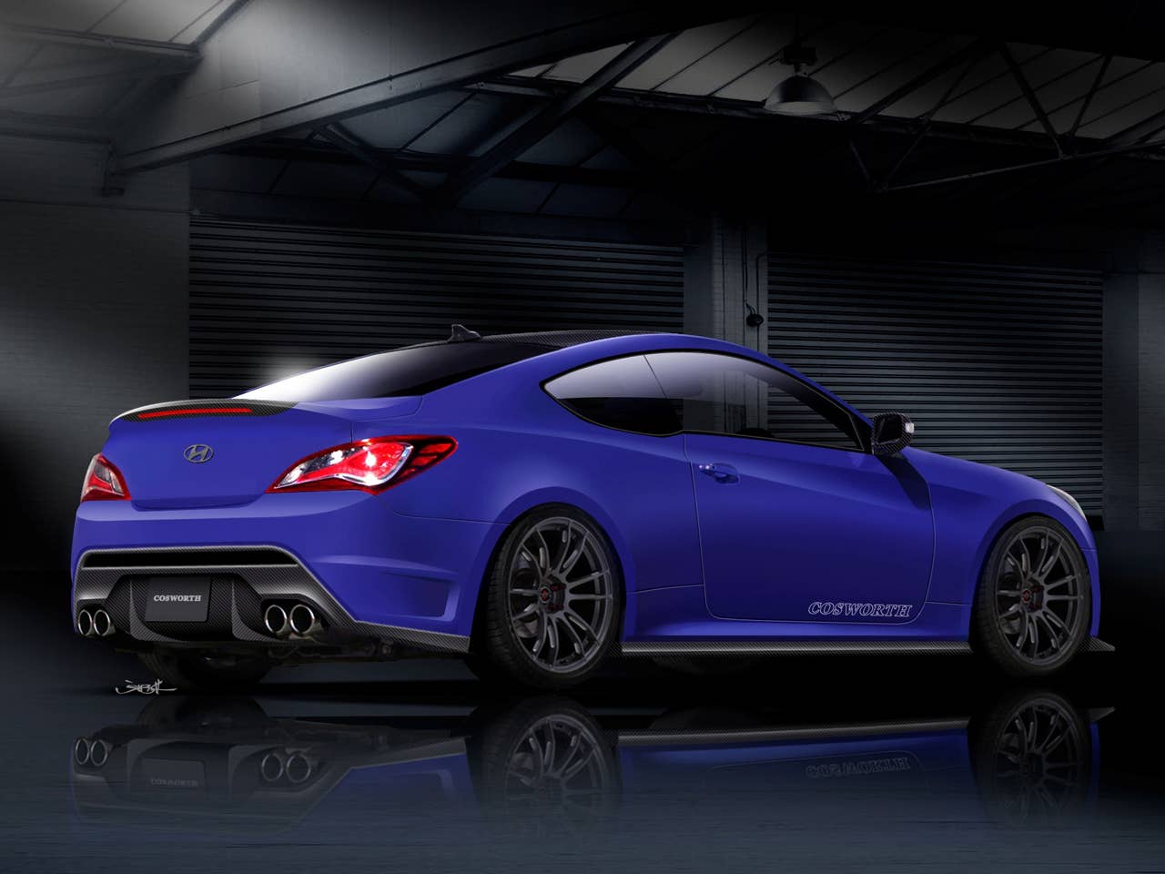 Cosworth CGSR Concept Hyundai Genesis Coupe rear 3/4