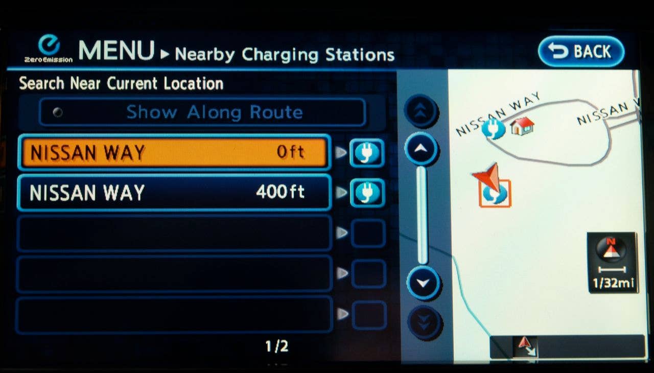 Nissan Leaf info screen