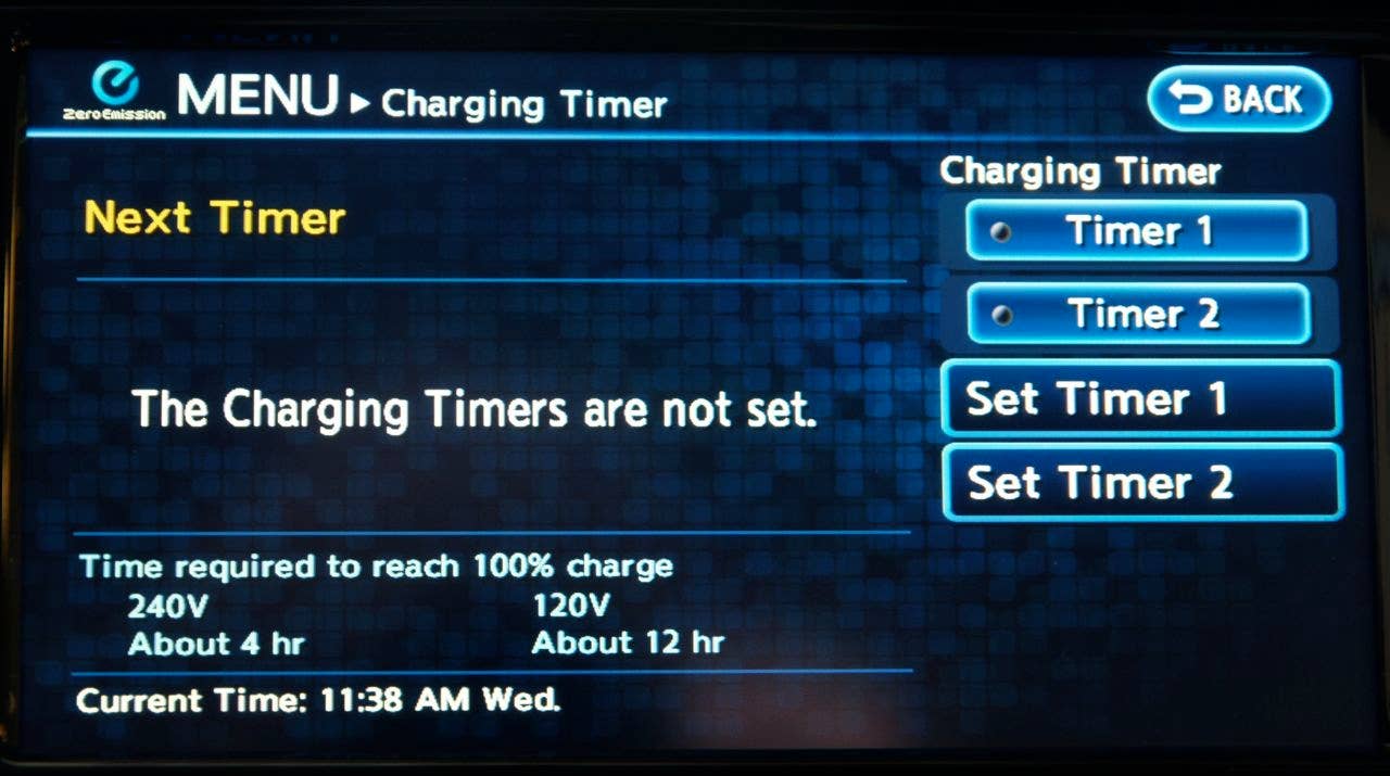 Nissan Leaf info screen