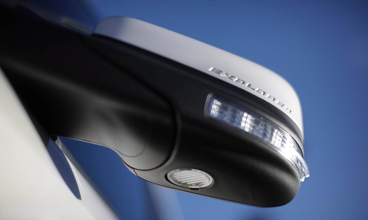 2011 Ford Explorer: Explorer XLT and Limited series sideview mirrors feature security approach lamps.  (07/26/2010)