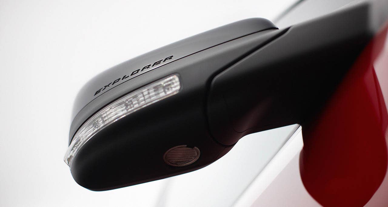 2011 Ford Explorer: Explorer XLT and Limited series sideview mirrors feature security approach lamps.  (07/26/2010)