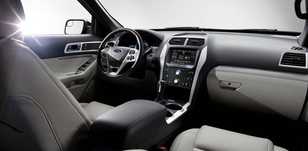 2011 Ford Explorer:  The forward-leaning center stack is home to MyFord Touch controls. (07/26/2010)