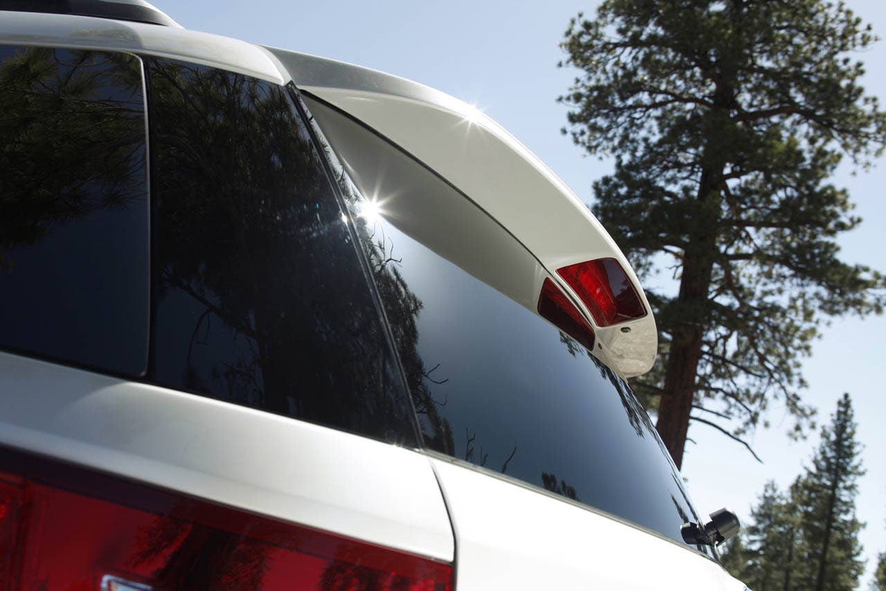 2011 Ford Explorer: The rear liftgate spoiler contributes to best-in-class Explorer fuel economy. (07/26/2010)