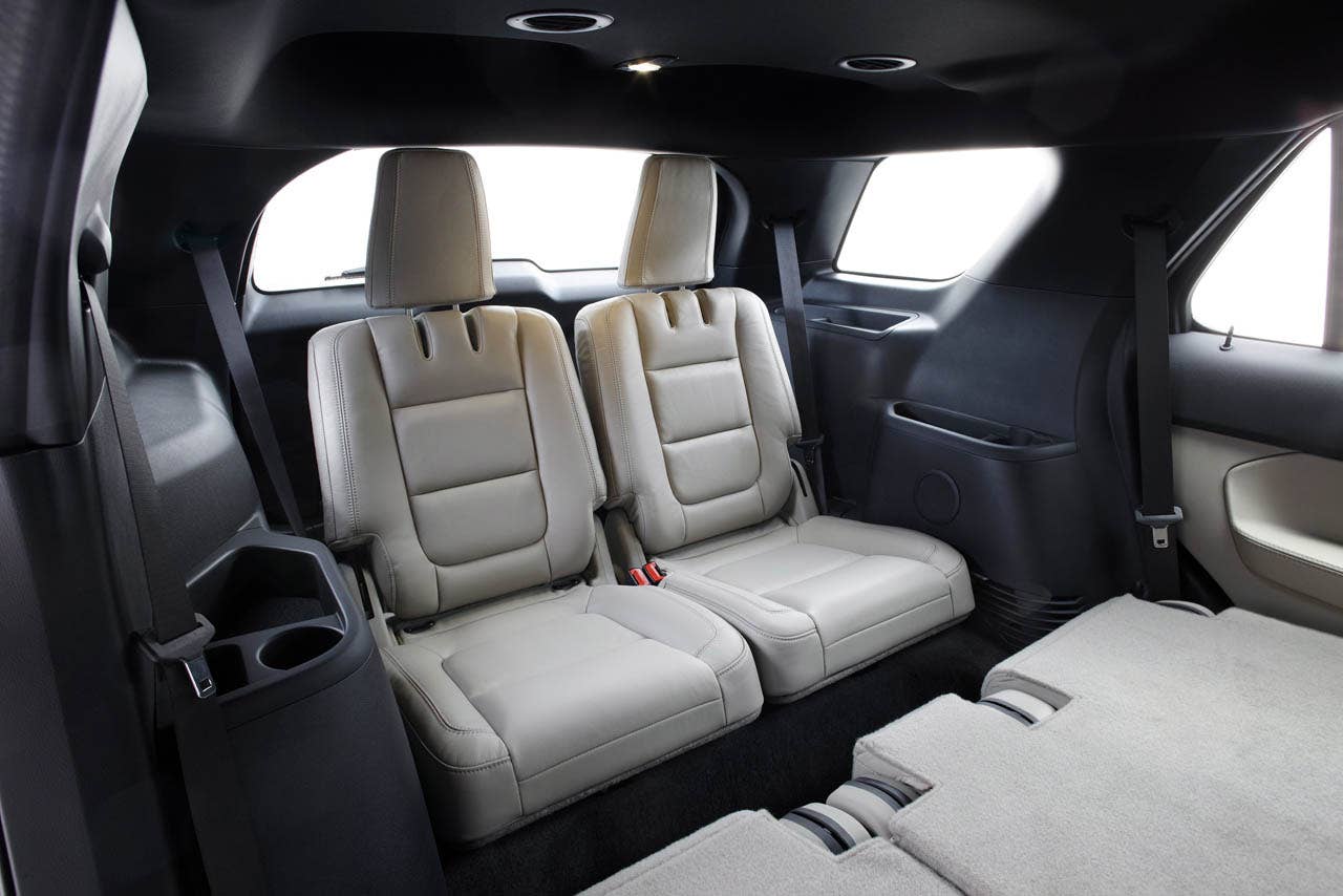2011 Ford Explorer: Explorer second-row seats fold flat for easy cargo loading. (07/26/2010)