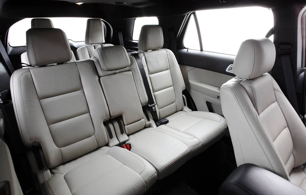 2011 Ford Explorer: Explorer second row seating offers industry-exclusive inflatable rear seatbelts. (07/26/2010)