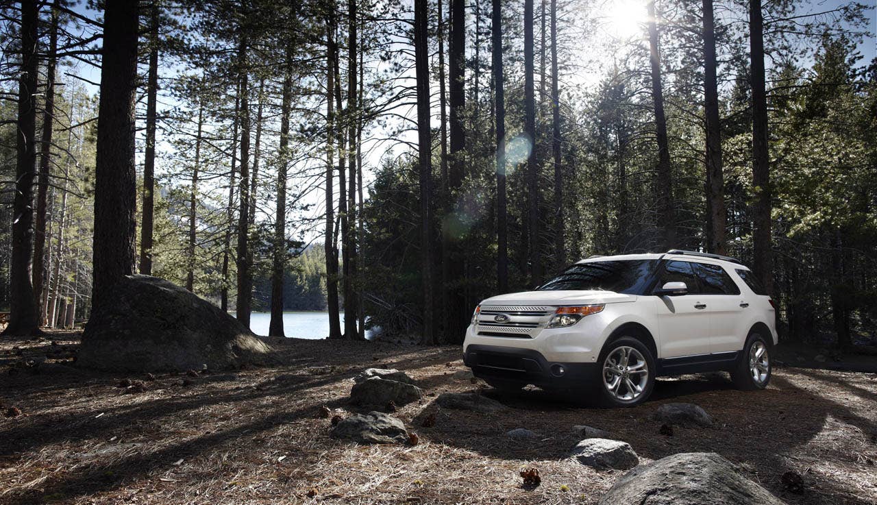 2011 Ford Explorer: The all-new Explorer features tight, muscular lines with sculpted body side surfaces providing family resemblance to Taurus. (07/26/2010)