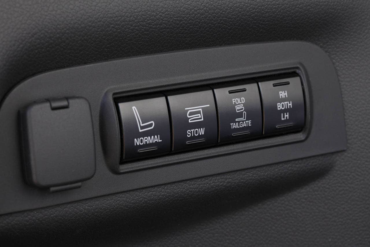 2011 Ford Explorer: Convenient switchgear controls third-row seating functionality. (07/26/2010)