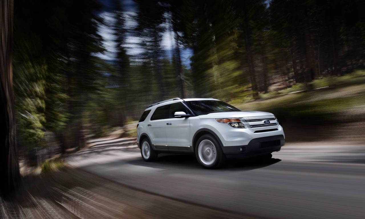 2011 Ford Explorer: The all-new Explorer features tight, muscular lines with sculpted body side surfaces providing family resemblance to Taurus.  (07/26/2010)