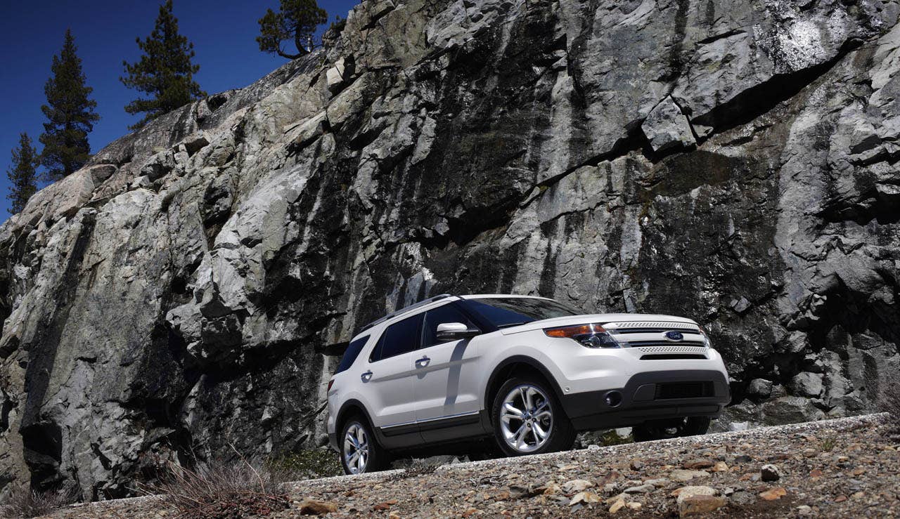 2011 Ford Explorer: The all-new Explorer features tight, muscular lines with sculpted body side surfaces providing family resemblance to Taurus. (07/26/2010)