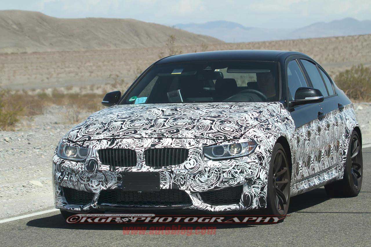 BMW M3 Spy Shots front 3/4