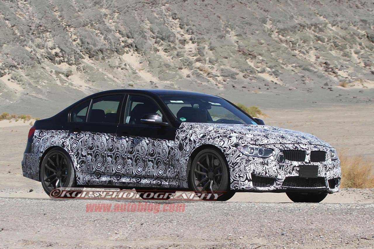 BMW M3 Spy Shots front 3/4