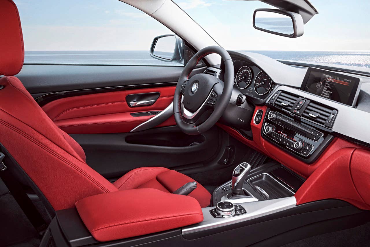 BMW 420d Coup Sport Line, Mineralgrau Metallic, 184PS, 380 Nm, Interieur: Leder Dakota Korallrot mit Akzentnaht Schwarz, Alu Lngsschliff fein, Akzentleiste Schwarz, hochglnzend