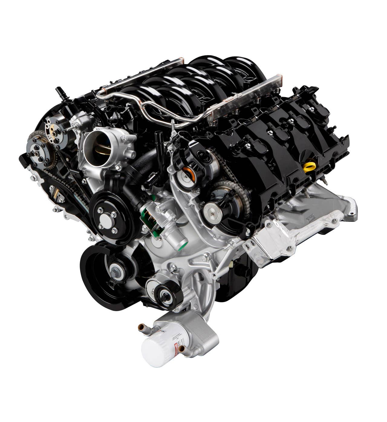 The 5-liter V8 powering the 2011 Ford F-0150 delivers 360 horsepower and 380 lb.-ft. of torque.