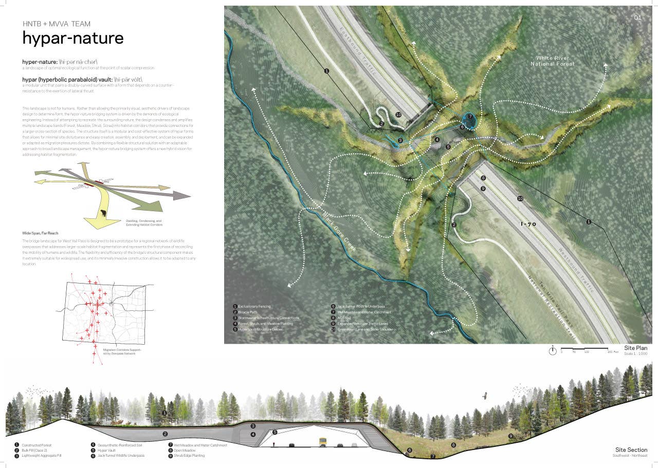Michael Van Valkenburgh& Associates with HNTB Engineering: Wildlife Crossing