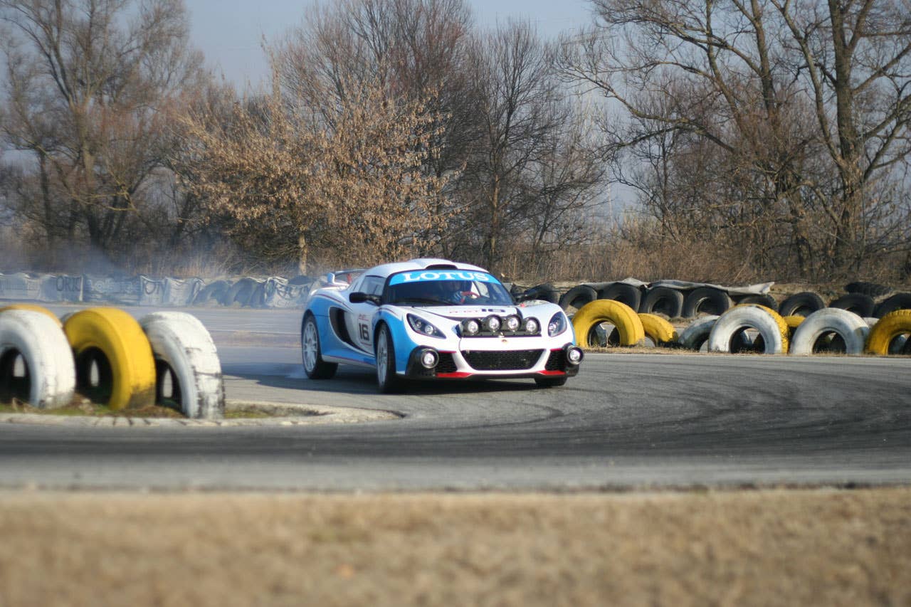 Lotus Exige R-GT Rally Car on track